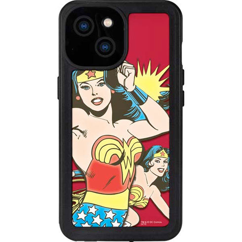 DC Comics Wonder Woman Vintage Action pose iPhone 15 Waterproof Case